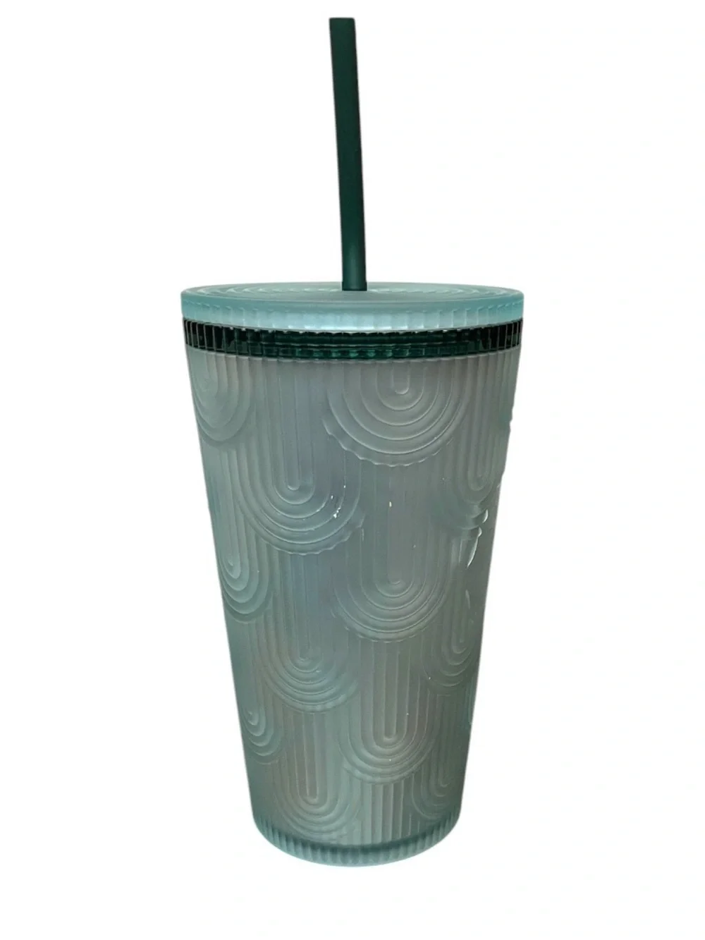 Starbucks Spring 2024 Aqua Pearl Mermaid Scale Soft Touch Grande Tumbler
